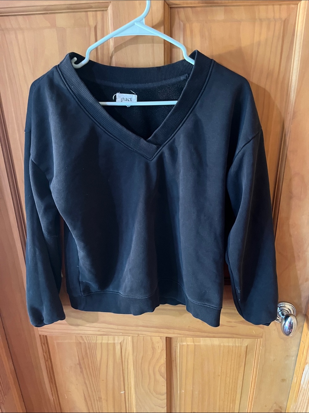 Pact Black V-Neck Sweatshirt